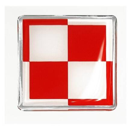5x NAKLEJKA NALEPKA ZNACZEK SZACHOWNICA EMBLEMAT POLSKA BIAŁO-CZERWONA 3D 4x4cm 1/05086