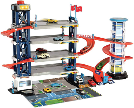 OUTLET Dickie Toys Wielki 4-poziomowy garaż tor samochodowy City