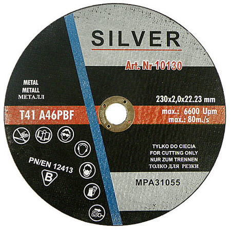 10x TARCZA ŚCIERNA DO CIĘCIA METALU 230x2MM INOX STAL S10130
