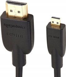 KABEL HDMI na micro-HDMI 0,9 m ZŁĄCZE MICRO HDMI NA HDMI AMAZON Basics