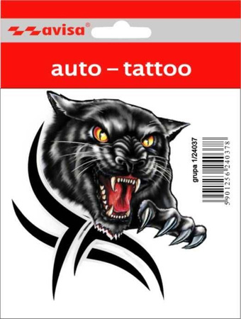 5x NAKLEJKA WLEP ZNACZEK TATTOO NA AUTO FOLIA SAMOPRZYLEPNA PUMA Z TRIBALEM PAZUR 11 x 10cm 1/24037