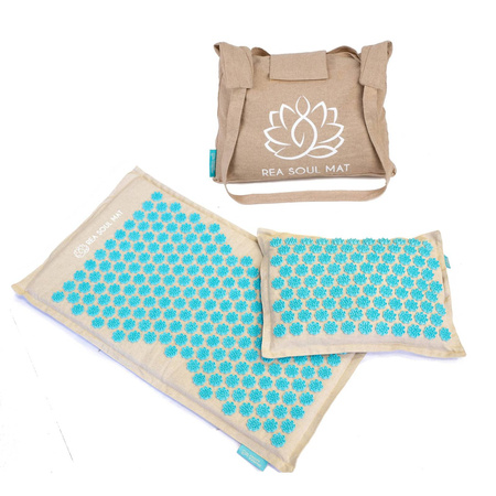 OUTLET 7 Rea Soul Mat ECO – mata do akupresury z kolcami i poduszką – niebieska