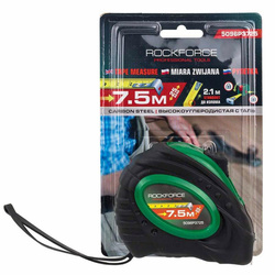METRÓWKA Miara Zwijana Taśma Miernicza z BLOKADĄ Miarka 7.5m x 25mm Rockforce