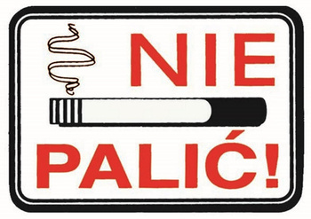 5x NAKLEJKA WLEP NA AUTO SAMOCHÓD SAMOPRZYLEPNA ZNAK NIE PALIĆ 7,4 x 5,2cm 1/01052