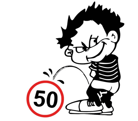 5x NAKLEJKA WLEP NA AUTO SAMOCHÓD SAMOPRZYLEPNA NAKLEJKI WLEPKA Chłopiec olewający znak 11,5 x 8,5cm 1/02199