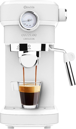 OUTLET Cecotec Ekspres do kawy ciśnieniowy 2 filiżanki Cafelizzia 790 Biały 1350W spieniacz