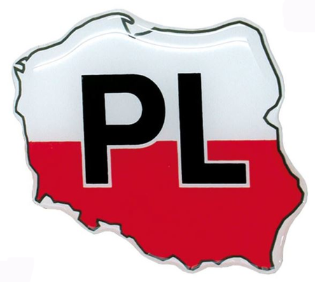 5x NAKLEJKA WLEP NA AUTO SAMOCHÓD SAMOPRZYLEPNA NAKLEJKI WLEPKA KONTUR POLSKI PL 3d 7,5 x 5cm 1/04020