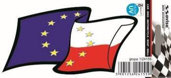 5x NAKLEJKA WLEP ZNACZEK TATTOO NA AUTO FOLIA SAMOPRZYLEPNA FLAGA EURO PL 13 x 6,5cm 1/24155