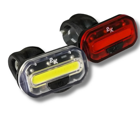  LAMPKA ROWEROWA PRZÓD + TYŁ LED LAMPKI DO ROWERU ZESTAW + BATERIE