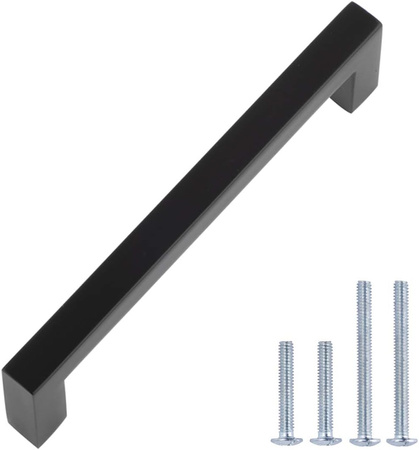 10 x Uchwyt meblowy RĄCZKA 8 cm do szafek szuflad CZARNY MAT AMAZON