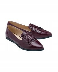 Buty damskie 37 lakierowane Lordsy bordowe