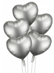 Balony foliowe serce szare różne okazje 25sztuk 45cm