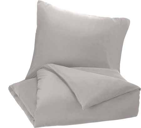 AMAZON Basics Zestaw Komplet pościeli poszewek kołdra 155 x 200 cm + 2 x poduszka 80 x 80 cm mikrofibra Taupe