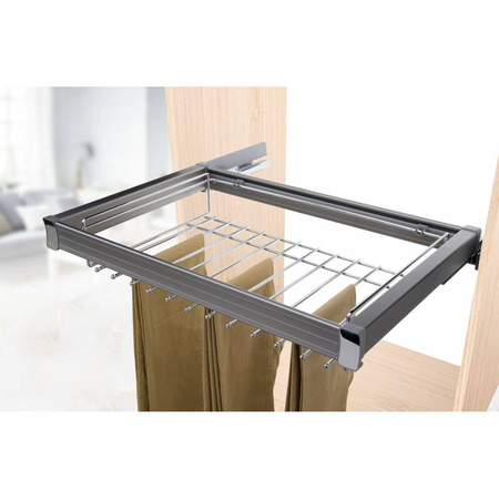 AMIX WIESZAK NA SPODNIE Z KOSZEM ELEGANT 590*115*470 CHROM-ALUM DX005-600