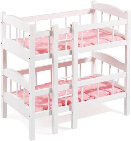 Bayer Łóżeczko łóżko piętrowe dla lalek drewniane