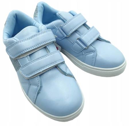 Buty dziewczęce niebieskie sportowe na rzepy 33