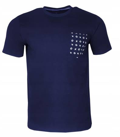 Koszulka t-shirt męski granatowy kieszonka XO XL