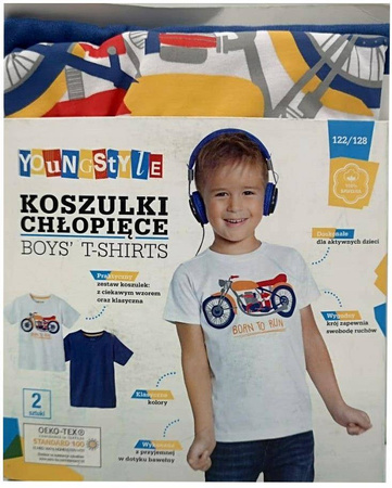Koszulki chłopięce 2pak 122/128 z krótkim rękawem