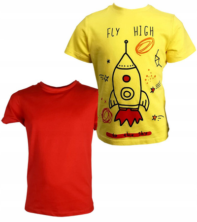 Koszulki t-shirty chłopięce 2pack rakieta 110/116