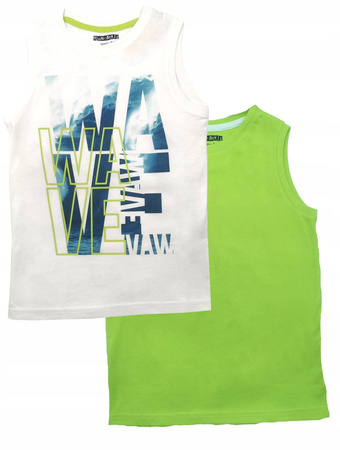 Koszulki t-shirty chłopięce bez rękawów 2szt 134