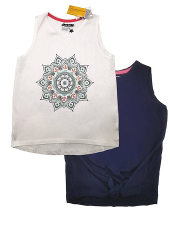 Koszulki t-shirty dziewczęce bez rękawów 2szt 134