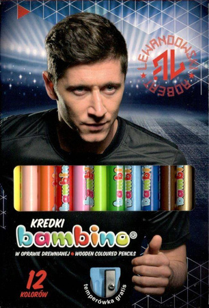 Kredki Bambino Lewandowski 12 szt. + temperówka
