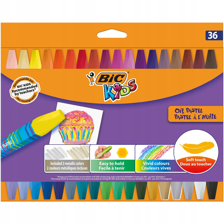 Kredki pastelowe pastele olejne 36 kolorów BiC