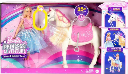 Lalka Barbie Przygody Księżniczek Koń światło dźwięk