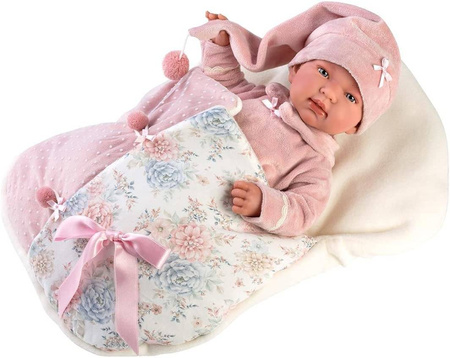 Lalka bobas LLORENS Tina 40cm real born płacze mówi