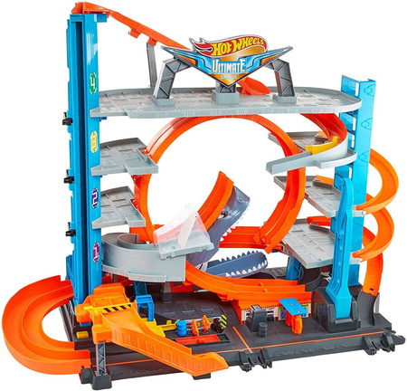 OUTLET Hot wheels Mega garaż Rekina tor samochodowy zestaw